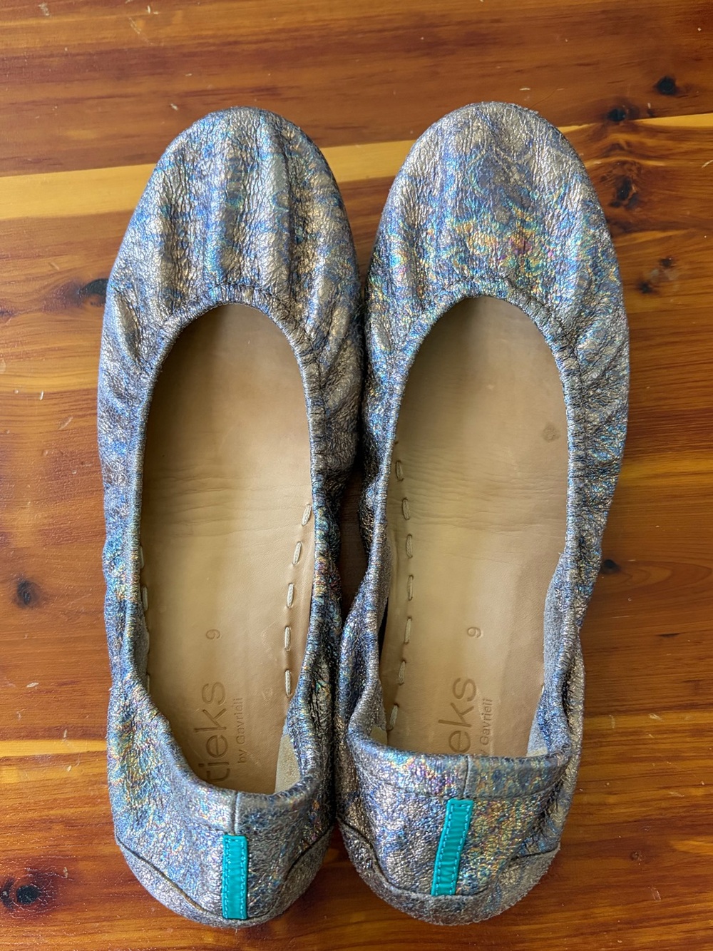 Tieks “lovestruck” Metallic Ballet Flats size 9